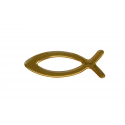 Naklejka - rybka chrześcijańska - Ichtys - Złota 11 cm